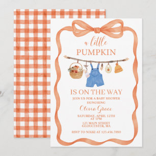 En liten pumpa höst baby shower inbjudan