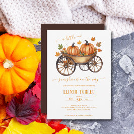 En liten pumpa höst baby shower könsneutral inbjudningar