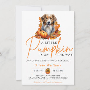 En Liten Pumpa Höst Baby Shower med Hund Inbjudningar