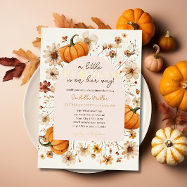 En liten pumpa höst blommande baby shower