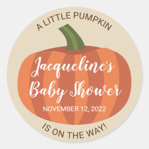 En liten pumpa höst höst baby shower runt klistermärke