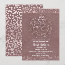 En liten pumpa höst rustik rosé guld baby shower