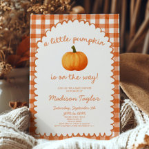 En liten pumpa nyckfull orange höst baby shower