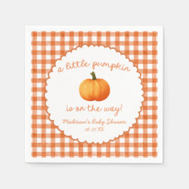 En liten pumpa nyckfull orange höst baby shower pappersservett