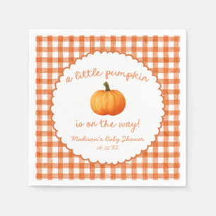 En liten pumpa nyckfull orange höst baby shower pappersservett