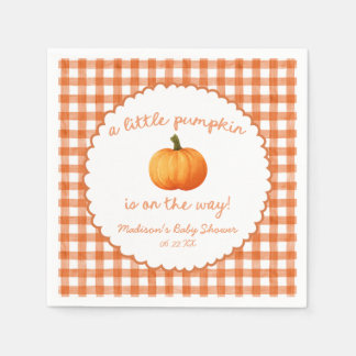 En liten pumpa nyckfull orange höst baby shower pappersservett