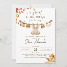 En liten pumpa på väg, hösttvätt Boho Inbjudningar