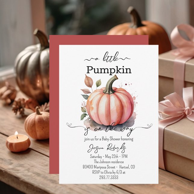En liten pumpa rosa baby shower inbjudan (Skapare uppladdad)