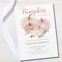 En liten pumpa rosa baby shower inbjudan
