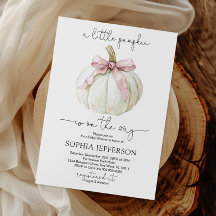 En liten pumpa rosa båge baby shower