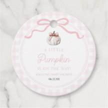 En liten pumpa rosa båge höst baby shower