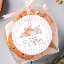 En liten pumpa rosa rosett baby shower dekal