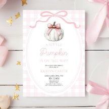En liten pumpa rosa rosett höst baby shower