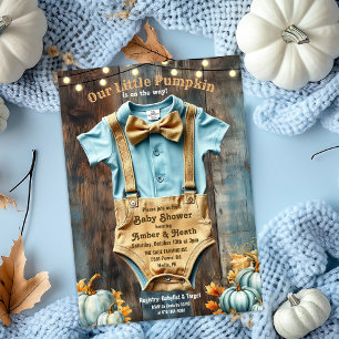 En liten pumpa rustik baby shower inbjudan
