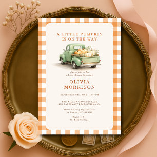 En liten pumpabarnvagn för höst-baby shower inbjudningar