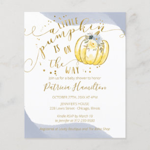 En liten pumpabudget Baby Shower-inbjudan