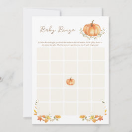 En liten pumpafall | Baby Shower Bingo-kort Inbjudningar
