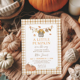 En liten pumpagosse baby shower-rutig inbjudningar