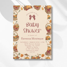 En liten pumpakorg vinröd baby shower-båge