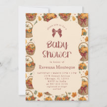 En liten pumpakorg vinröd baby shower-båge