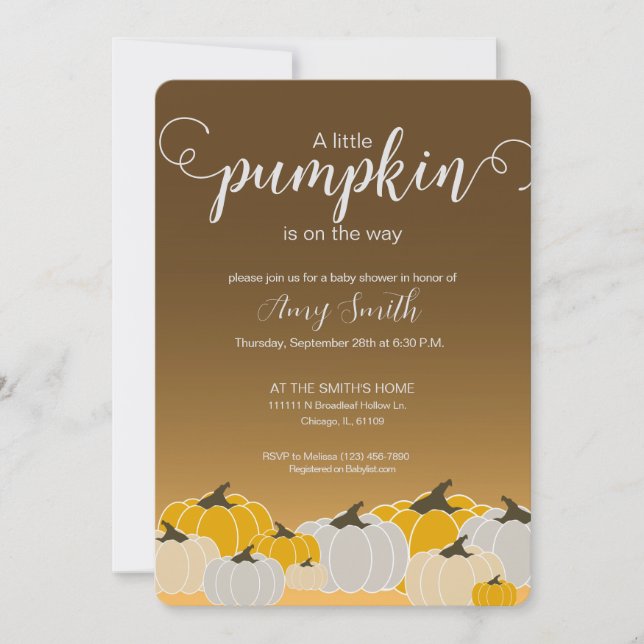 En liten pumpduschinbjudan. inbjudningar (Framsida)