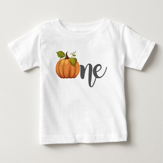 En liten Pumpkin 1:a födelsedagshalloween T Shirt (Framsida)