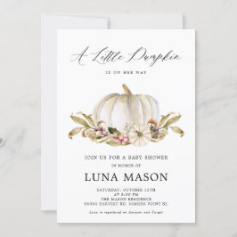 En liten Pumpkin är hennes sätt att bjuda på babys Inbjudningar