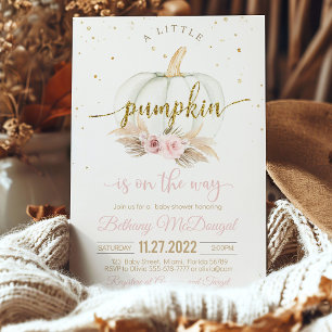 En liten Pumpkin är på babyduschen Inbjudningar