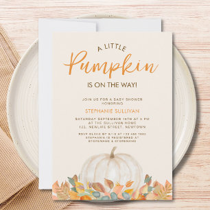 En liten Pumpkin är på väg att visa sig vara babys Inbjudningar