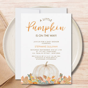 En liten Pumpkin är på väg att visa sig vara babys Inbjudningar