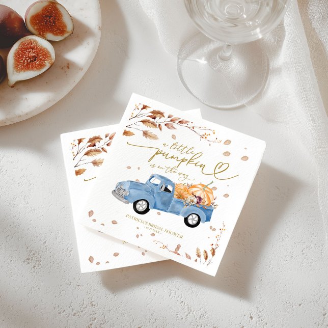 En liten Pumpkin är på väg att visa sig vara babys Pappersservett (Skapare uppladdad)