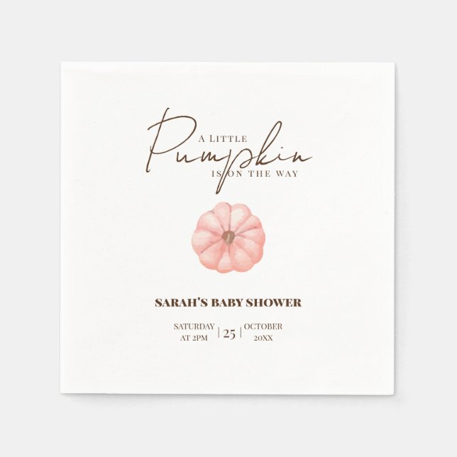 En liten Pumpkin är på väg att visa sig vara babys Pappersservett (Framsidan)