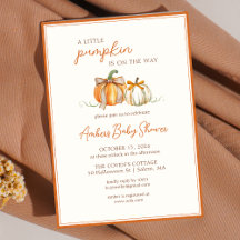 En liten Pumpkin är på väg! Fall Baby Shower