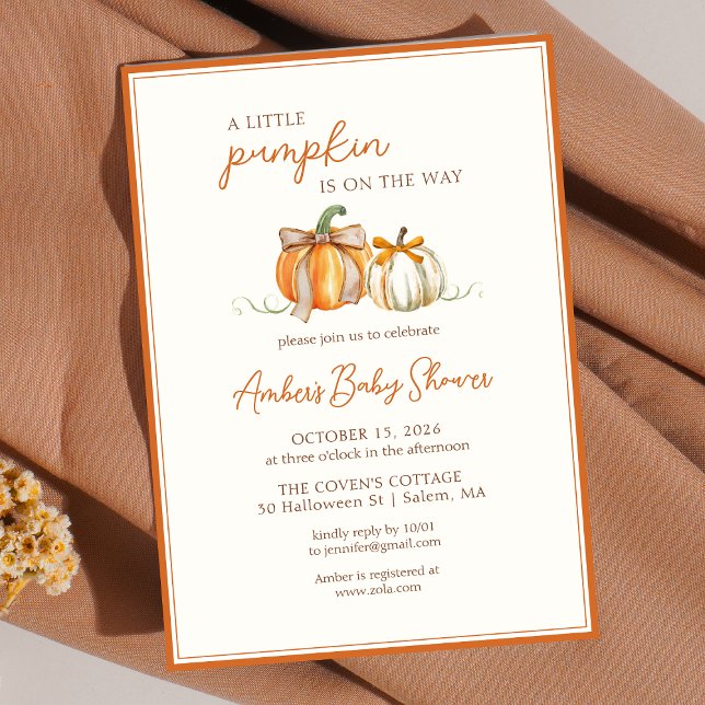 En liten Pumpkin är på väg! Fall Baby Shower Inbjudningar (Skapare uppladdad)
