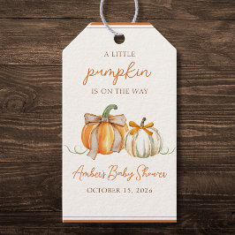 En liten Pumpkin är på väg! Fall Baby Shower Presentetikett
