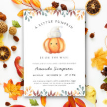 En liten Pumpkin är på väg mot Fall Baby-duschen