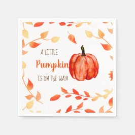 En liten Pumpkin är på väg som Fall Baby Shower Pappersservett