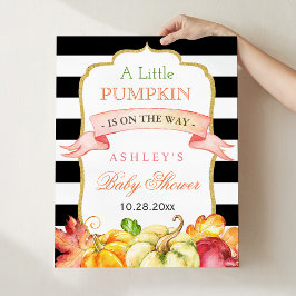 En liten Pumpkin är på väg | Underskrift för babyv Poster