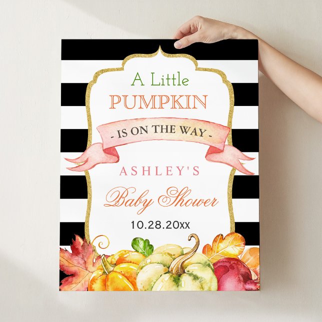 En liten Pumpkin är på väg | Underskrift för babyv Poster (Skapare uppladdad)
