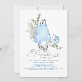 En liten Pumpkin är på vägen till pojkbabyskor Inbjudningar