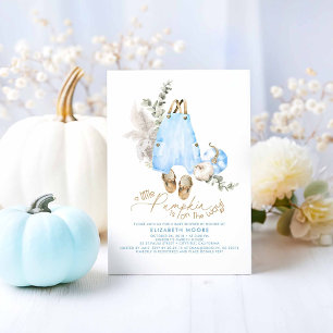En liten Pumpkin är på vägen till pojkbabyskor Inbjudningar