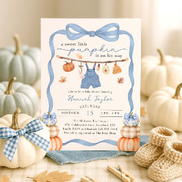 En liten Pumpkin är på vägen till pojkbabyskor Inbjudningar