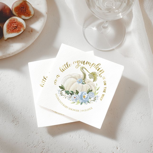 En liten Pumpkin är på vägen till pojkbabyskor Pappersservett (Skapare uppladdad)