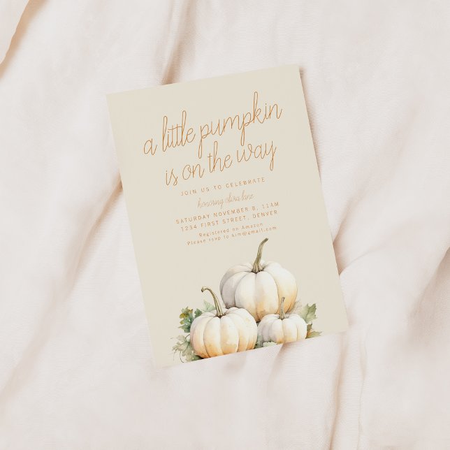 En liten Pumpkin är på Way Baby Shower Inbjudningar (Skapare uppladdad)