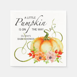 En liten Pumpkin är på Way Baby Shower Napkins Pappersservett