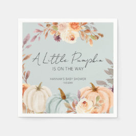 En liten Pumpkin är på Way Fall Baby Shower Pappersservett