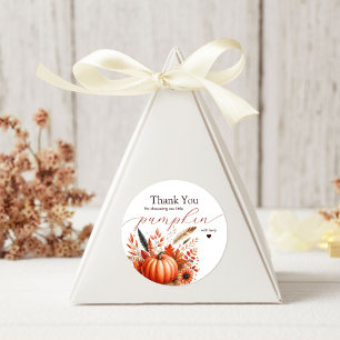 En liten Pumpkin Autumn Tack Runt Klistermärke