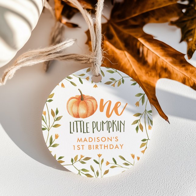 En liten Pumpkin Baby, första födelsedagen Gåvor Etiketter (Skapare uppladdad)
