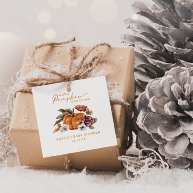 En liten Pumpkin Baby Gift-Märkre Gåvor Etiketter (A Little Pumpkin Is On The Way Baby Shower Gift Tag)