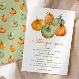 En liten Pumpkin Baby Shower - Gender Neutral Inbjudningar